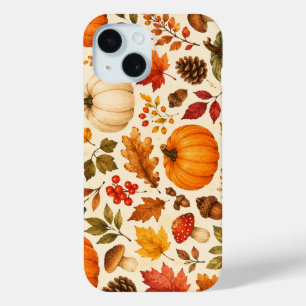 Herbst-Aquarell-Kürbisse, Herbstlaub und Wald Case-Mate iPhone Hülle