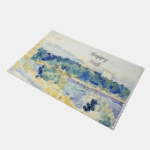 Herbst-Aquarell-Landschaft mit anpassbarem Text Fußmatte (Schrägansicht)