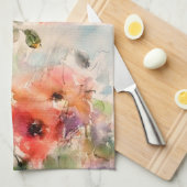 Herbst-Aquarell-Mohn Geschirrtuch (Viertel Falte)