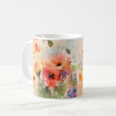 Herbst-Aquarell-Mohn Kaffeetasse (Vorderseite Links)