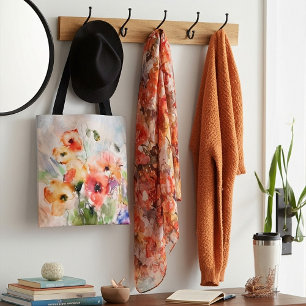 Herbst-Aquarell-Mohn  Tasche