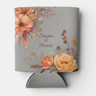 Herbst-Aquarell-Rustikale-Floral-Hochzeit Dosenkühler