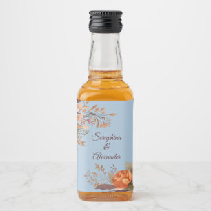 Herbst-Aquarell-Rustikale-Floral-Hochzeits-Alkohol Alkoholflaschenetikett