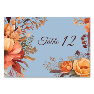 Herbst-Aquarell-Rustikale Florale Hochzeit  Tischnummer