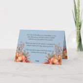 Herbst-Aquarell-Rustikale Hochzeitsprogramm mit Bl Dankeskarte (Rückseite)