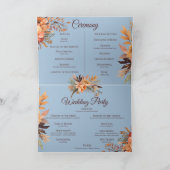 Herbst-Aquarell-Rustikale Hochzeitsprogramm mit Bl Dankeskarte (Innenseite)