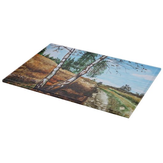 Herbst-Aquarell Schneidebrett (Ecke)