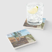 Herbst-Aquarellmalerei Steinuntersetzer (Seitenansicht)