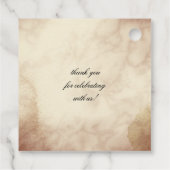 Herbst Aquarellpapier Monogramm danke Geschenkanhänger (Rückseite)