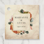 Herbst Aquarellpapier Monogramm danke Geschenkanhänger (Vorderseite)