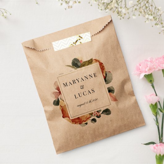 Herbst Aquarellpapier Monogramm danke Geschenktütchen (Versiegelt)