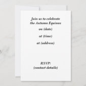 Herbst-Äquinoktikum-Party Einladung (Rückseite)
