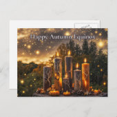 Herbst Äquinoktische Kerzen Feiertagspostkarte (Vorne/Hinten)