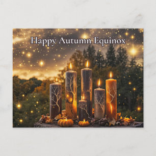 Herbst Äquinoktische Kerzen Feiertagspostkarte