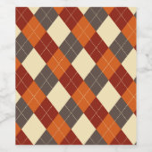 Herbst Argyle-Muster Weinetikett (Einzelnes Label)