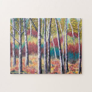 Herbst-Aspen-Abstrakt-Puzzle Puzzle