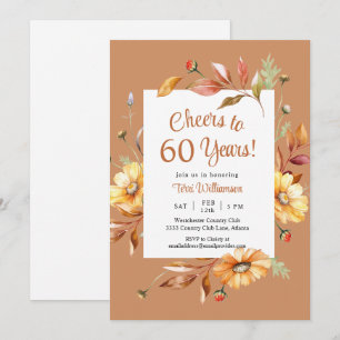 Herbst auf 60 Jahre 60. Geburtstag der Flora Einladung