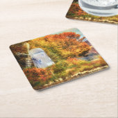Herbst auf dem Fluss Rechteckiger Pappuntersetzer (angewinkelt)