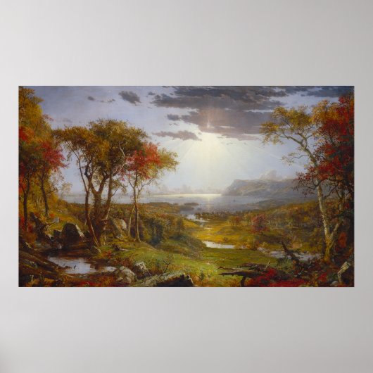 Herbst auf dem Hudson River von Francis Cropsey Poster (Vorne)