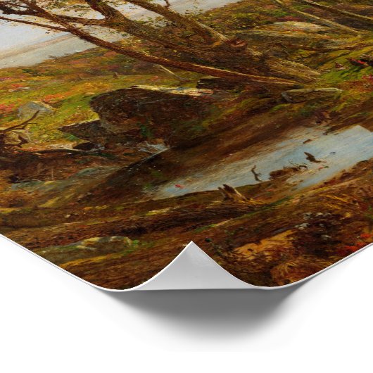 Herbst, Auf dem Hudson River von Jasper F. Cropsey Poster (Ecke)