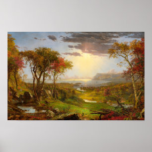 Herbst, Auf dem Hudson River von Jasper F. Cropsey Poster