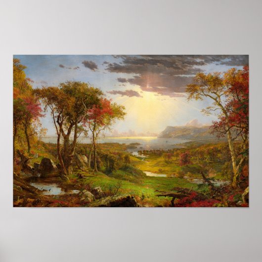 Herbst, Auf dem Hudson River von Jasper F. Cropsey Poster (Vorne)