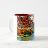 Herbst auf dem Wasser Zweifarbige Tasse (Vorderseite Links)