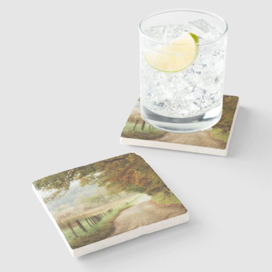 Herbst auf einer Land-Straße Steinuntersetzer (Seitenansicht)