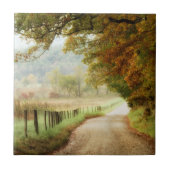 Herbst auf einer Landstraße Fliese (Vorderseite)