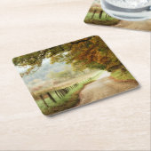 Herbst auf einer Landstraße Rechteckiger Pappuntersetzer (angewinkelt)