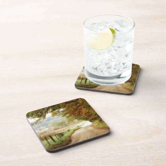 Herbst auf einer Landstraße Untersetzer (Rechte Seite)