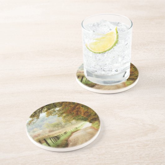 Herbst auf einer Landstraße Untersetzer (Seite)