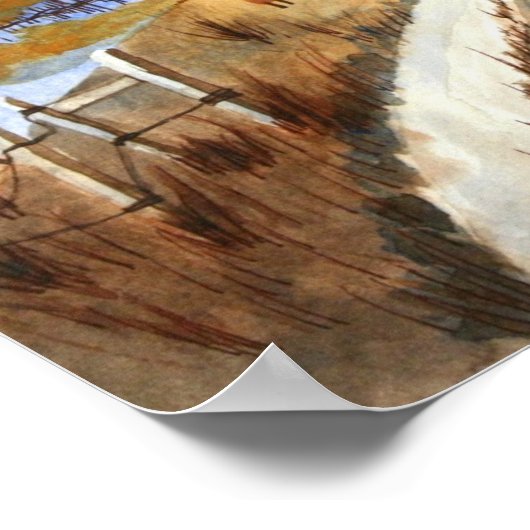 Herbst auf Olde Hill Lane Poster (Ecke)