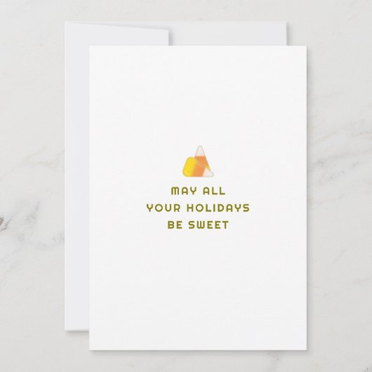 Herbst auf Weihnachten Grußkarte - Candy Corn Tree Karte (Rückseite)