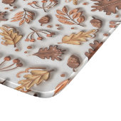 Herbst Aufgeblasene Blätter Acorn 3D modern Schneidebrett (Ecke)