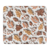Herbst Aufgeblasene Blätter Acorn 3D modern Schneidebrett (Vorderseite)