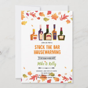 Herbst-Ausrüstung für die Bar-Housewarming-Einladu Einladung