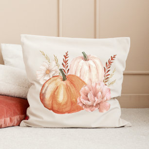 Herbst Autumn Boho Watercolor Pumpkin Kissen