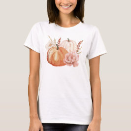 Herbst Autumn Boho Watercolor Pumpkin T-Shirt