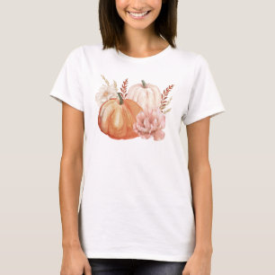 Herbst Autumn Boho Watercolor Pumpkin T-Shirt