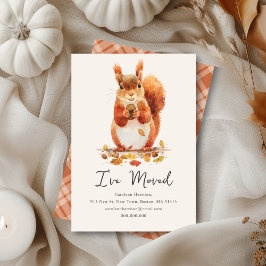 Herbst Autumnal Niedliches Eichhörnchen | Neue Zuh Mitteilungskarte