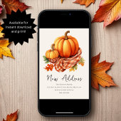 Herbst Autumnal Pumpkins | Neue Zuhause-Adresse Ankündigung