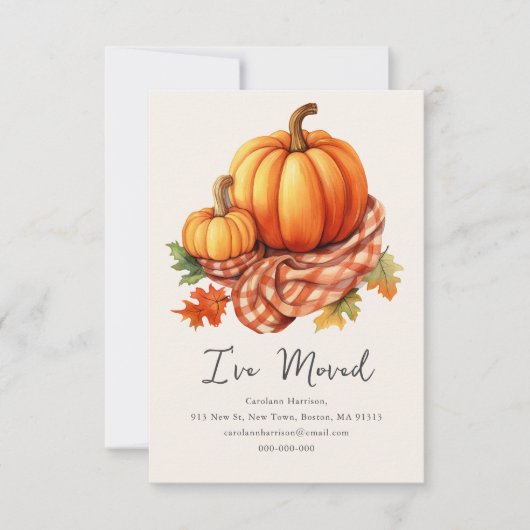 Herbst Autumnal Pumpkins | Neue Zuhause-Adresse Ankündigung (Vorderseite)