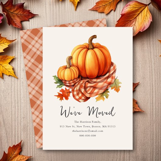 Herbst Autumnal Pumpkins | Neue Zuhause-Adresse Mitteilungskarte