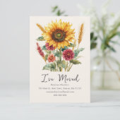 Herbst Autumnal Sonnenblume | Neue Zuhause-Adresse Ankündigung (Stehend Vorderseite)