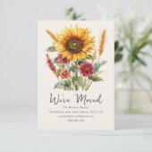 Herbst Autumnal Sonnenblume | Neue Zuhause-Adresse Ankündigung (Stehend Vorderseite)