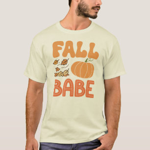 Herbst-Babe Retro-Herbst-Kürbis-Gewürz-Coquette-Äs T-Shirt