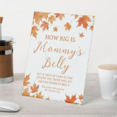 Herbst Baby Dusche wie groß ist ihr Bauchspiel Sockelschild (In SItu)