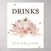 Herbst Baby Duwer Drinks Zeichen Poster (Vorne)