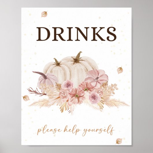 Herbst Baby Duwer Drinks Zeichen Poster (Vorne)